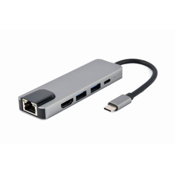 Cablexpert USB Type-C 5-in-1 Multiport Adapter (HUB + HDMI + PD + LAN)