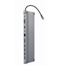 USB Type-C 11-in-1 multi-port adapter (USB hub + HDMI + VGA + PD + card reader + LAN + 3.5 mm audio)space grey