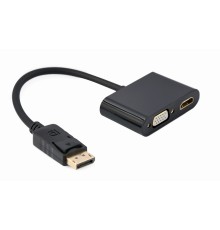 DisplayPort male to HDMI female + VGA female adapter cableblack