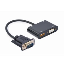 VGA to HDMI + VGA adapter cable0.15 mblack