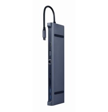 USB Type-C 10-in-1 multi-port adapter (USB hub + HDMI + VGA + PD + card reader + LAN + 3.5 mm audio)space grey