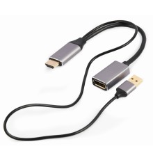 Active 4K HDMI male to DisplayPort female adapterblack