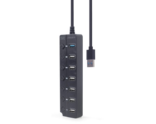 7-port USB hub (1 x USB 3.1 + 6 x USB 2.0) with switchesblack