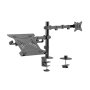 Gembird Adjustable desk mount with monitor arm and notebook tray