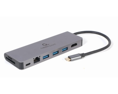 USB Type-C 5-in-1 multi-port adapter (Hub + HDMI + PD + card reader + LAN)