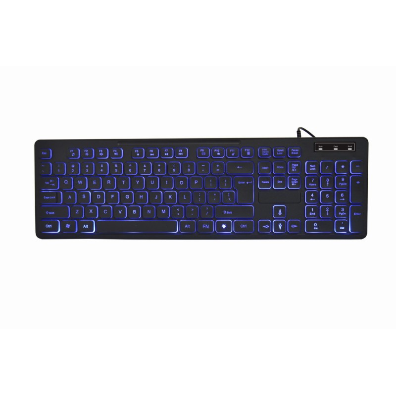 Gembird 3 Color Backlight Multimedia Keyboard US Layout
