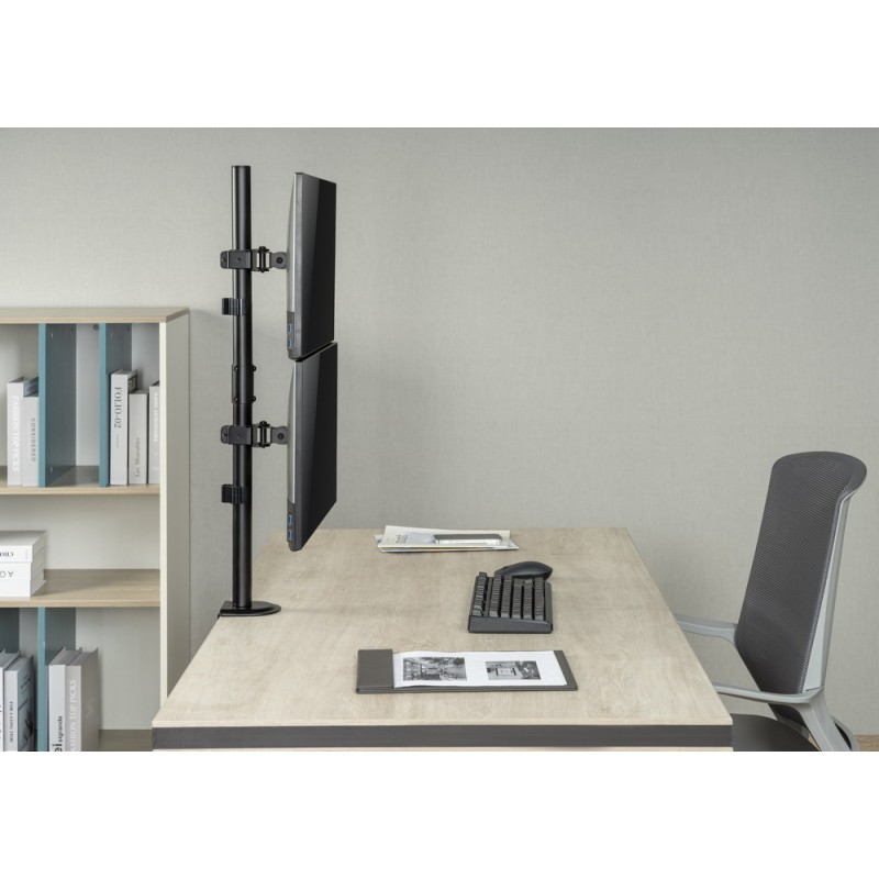 Gembird Dual Display Vertical Desk Mount 17-32