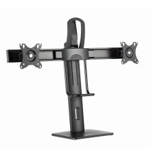 GEMBIRD Double monitor desk stand, height adjustable,r (max. 27" / 6 kg)