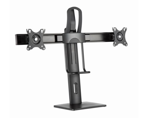 GEMBIRD Double monitor desk stand, height adjustable,r (max. 27" / 6 kg)