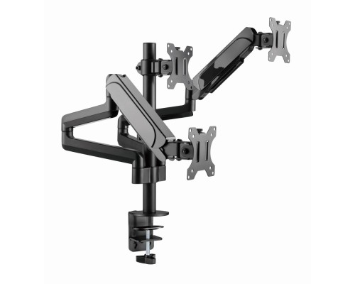 Desk mounted adjustable mounting arm for 3 monitors (full-motion)