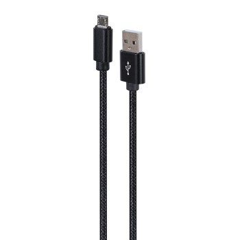 Cablexpert Cotton Braided Micro-USB Cable 1.8m Black