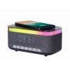 Gembird Digital Alarm Clock with Speaker & Wireless Charging Black