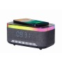 Gembird Digital Alarm Clock with Speaker & Wireless Charging Black
