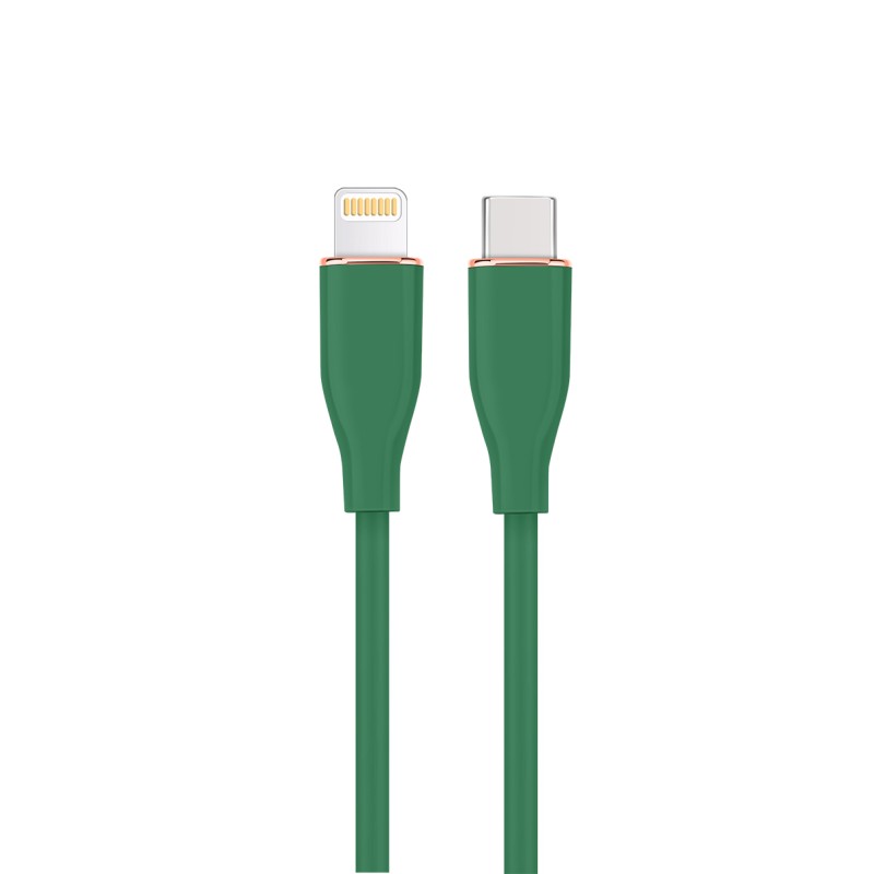 Cablexpert Premium Silicon USB Type-C to 8-Pin Cable 1.5m Green