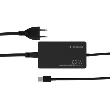 Gembird 65W Power Delivery GaN USB Type-C Fast Charger Black