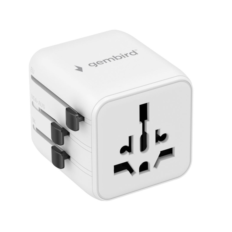 Gembird Universal Travel Power Adapter White