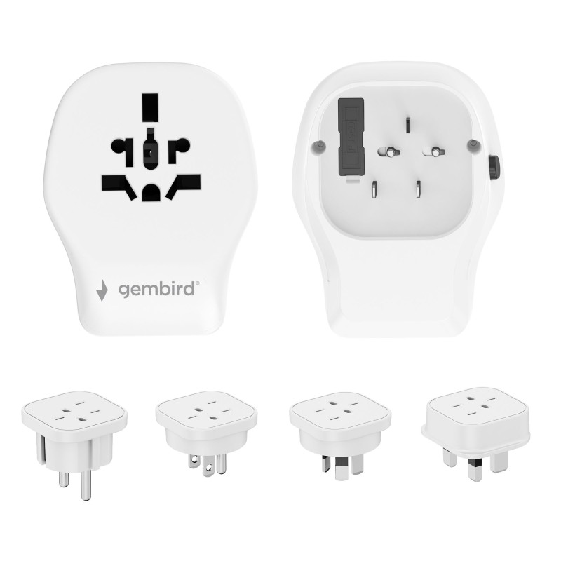 Gembird Universal Travel Power Adapter 20W White