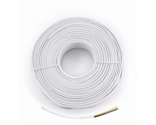 Flat telephone cable stranded wire 100 meterswhite4 wires