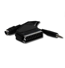 SCART plug to S-Video+audio 15 meter cable