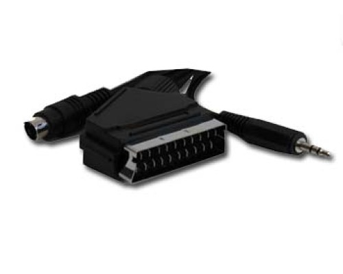 SCART plug to S-Video+audio 15 meter cable