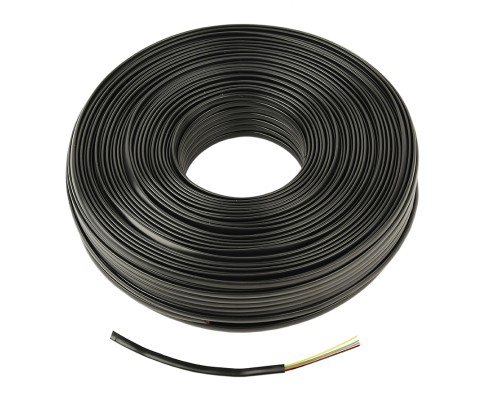 Flat telephone cable stranded wire 100 meters black4 wires