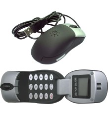 Optical mouse with VoIP telephone function and LCD screen