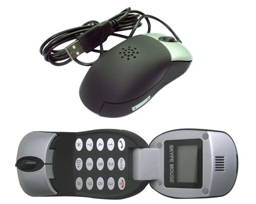 Optical mouse with VoIP telephone function and LCD screen