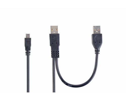 Dual USB A to Mini-USB cable3 ft