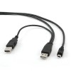 Cablexpert Dual USB-A to Mini USB Cable