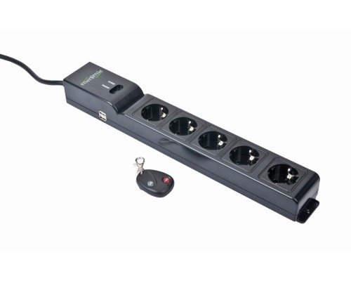 Remote controlled 5 socket surge protector
