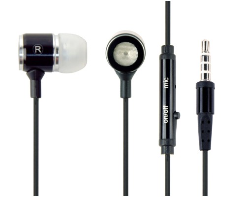 Metal earphones with microphoneblack