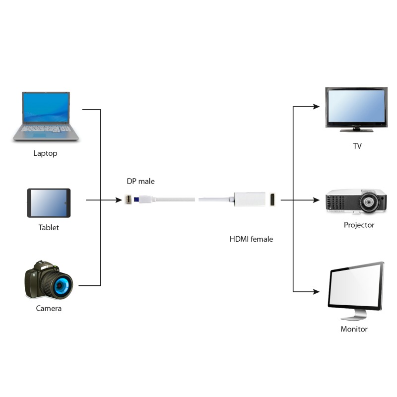 Cablexpert Mini DisplayPort Adapter White