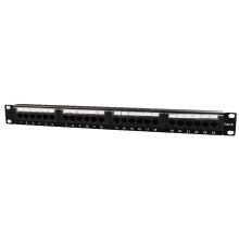 Cat.6 24 port patch panel with rear cable management