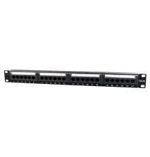 Cat.5E 24 port patch panel with rear cable management