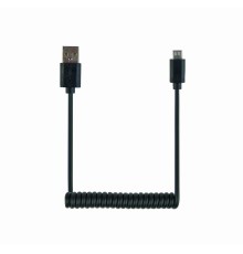 Coiled Micro-USB cable0.6 mblack