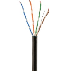 CAT 5e FTP LAN outdoor cablesolid AWG24 copper (0.51 mm)gel filledblack color305 m