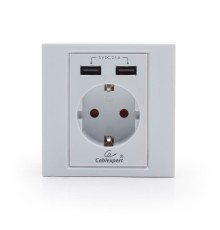 AC wall socket with 2 port USB charger2.4A