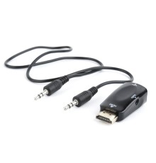 HDMI to VGA and audio adaptersingle portblack