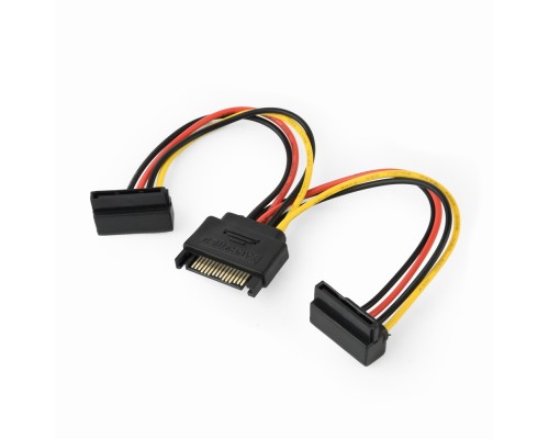 SATA power splitter cable with angled output connectors 0.15 m