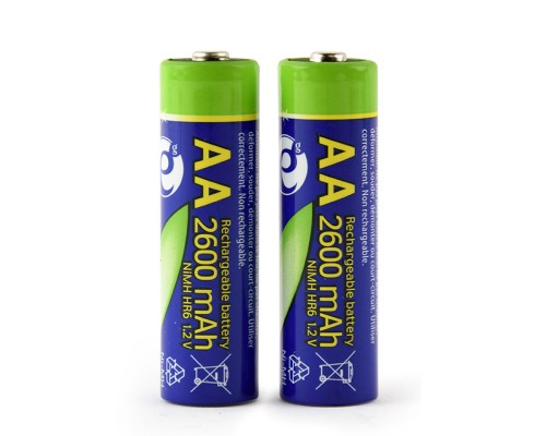 Ni-MH rechargeable AA batteries2600mAh2pcs blister pack