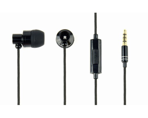 Metal earphones with microphone'Paris'black