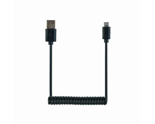 Coiled Micro-USB cable1.8 mblack