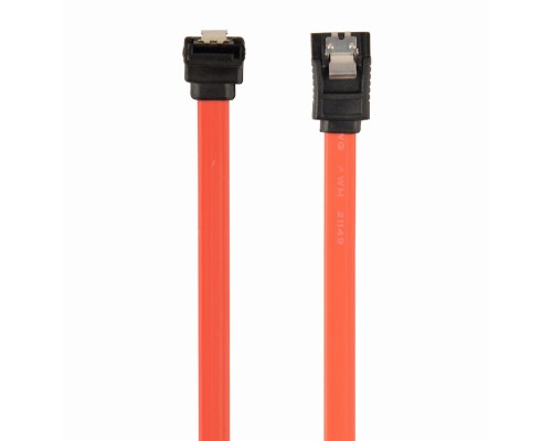 Serial ATA III 30cm data cable with 90 degree bent connectorbulk packingmetal clips