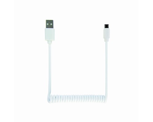 Coiled Micro-USB cable1.8 mwhite
