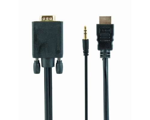 HDMI to VGA and audio adapter cablesingle port3 mblack