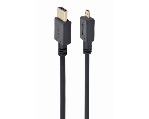 HDMI male to micro D-male black cable with gold-plated connectors1.8 mbulk package