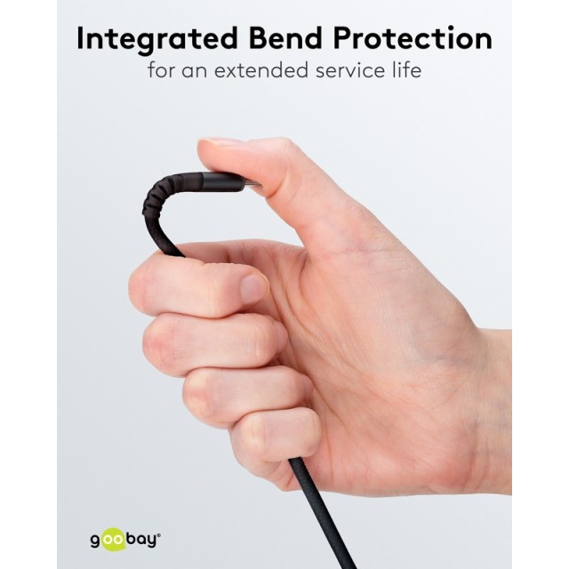 Goobay USB-C 3m Textile Cable Black