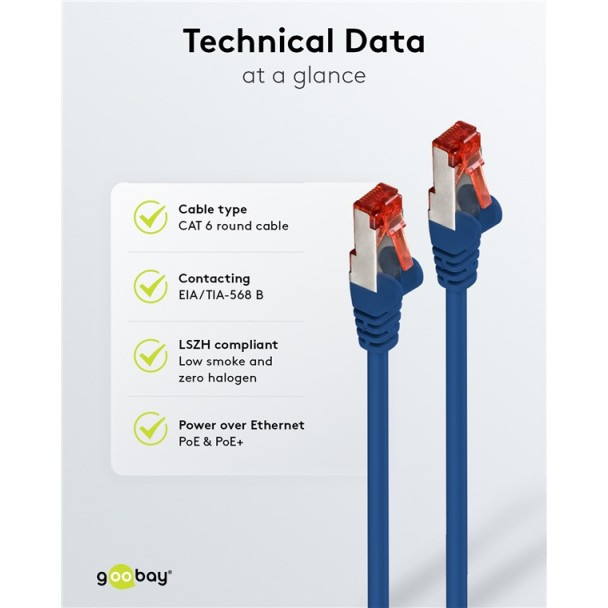Goobay Cat6 Ethernet Cable 1m Blue