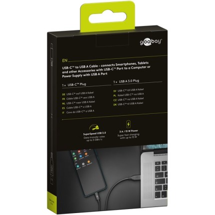 Goobay USB-C to USB-A Cable 0.5m Black