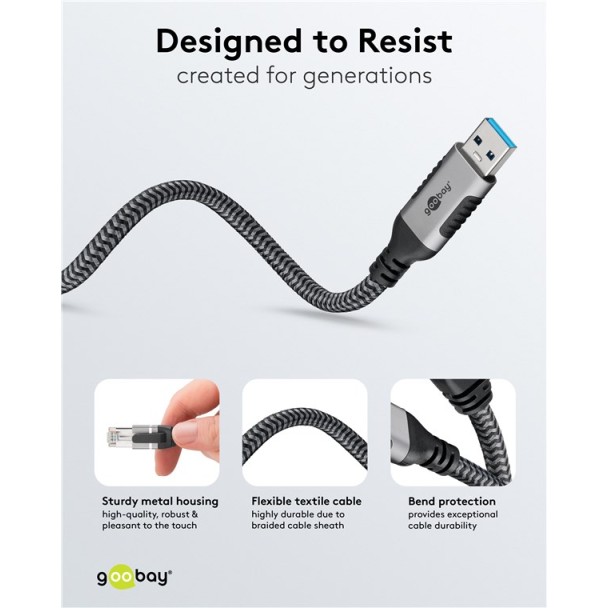 Goobay USB-C 3.0 to RJ45 Ethernet Cable 5m